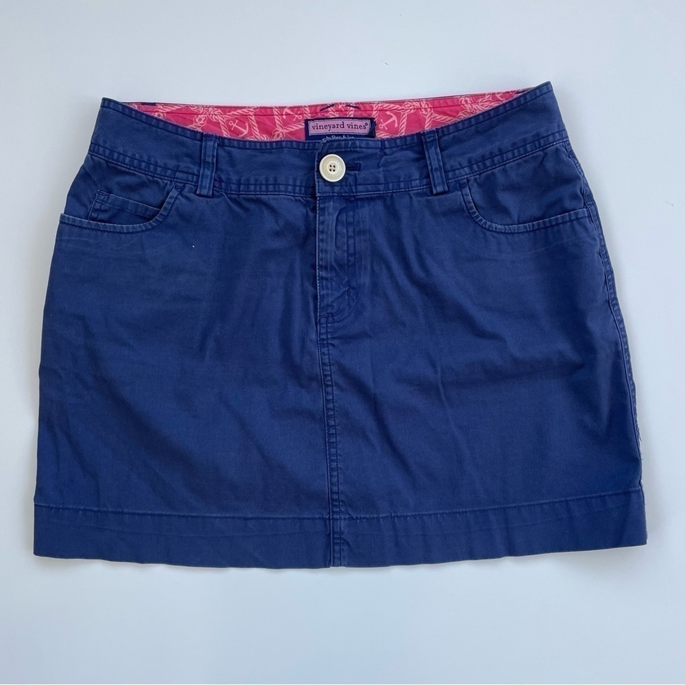 Vineyard Vines Women's Blue Preppy Chino Mini Skirt Size 8